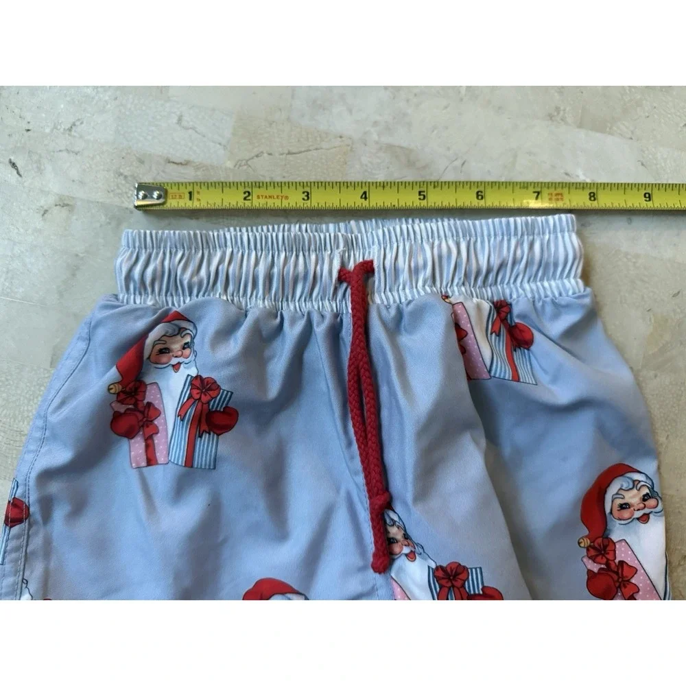Sal & Pimenta Light Blue Santa Swim Shorts 18 Mo Boutique Summer‎ Toddler NWT